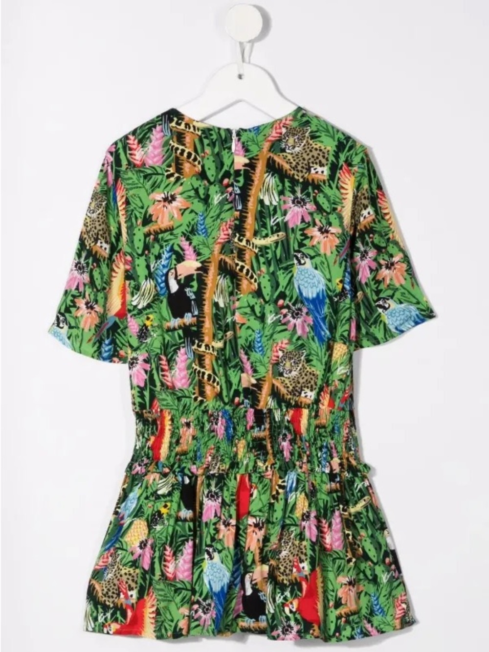 Kenzo Kids Jungle Print Green Multicolor Short Dress